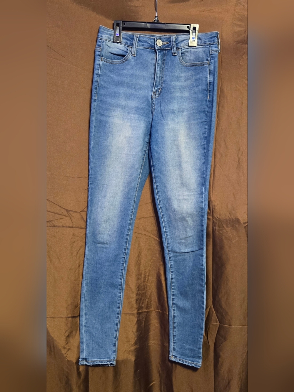 SO High Rise Jeggings Size 7 Long Light Wash Skinny Jeans Stretch